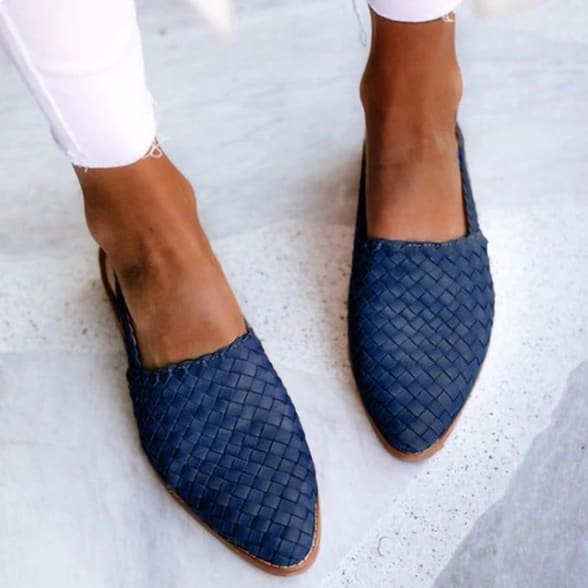 Women's Woven Pointed Toe Mules | Morwenna_3