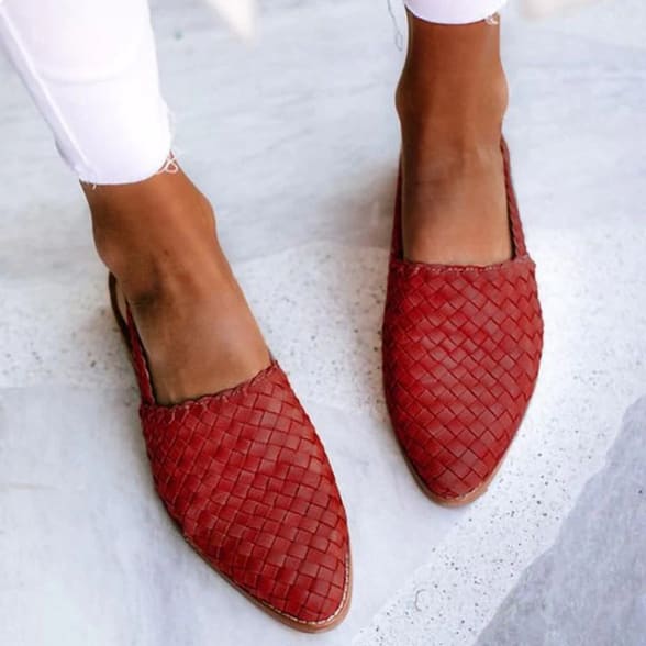 Women's Woven Pointed Toe Mules | Morwenna_4