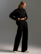 Women's Knit Polo and Wide Leg Pants Set | Glenholme_12