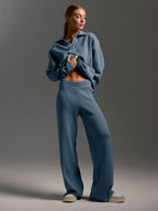 Women's Knit Polo and Wide Leg Pants Set | Glenholme_14