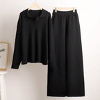 Women's Knit Polo and Wide Leg Pants Set | Glenholme_6