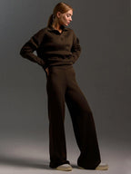 Women's Knit Polo and Wide Leg Pants Set | Glenholme_9
