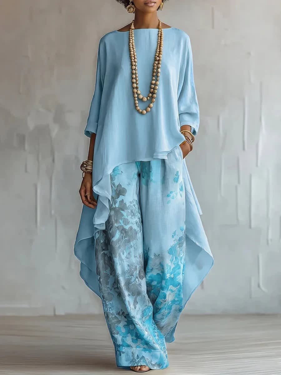 Women's Floral Wide Leg Two Piece Set | Coverdale_5