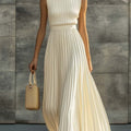 Women's Pleated Chiffon Maxi Dress | Melisande_1
