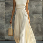 Women's Pleated Chiffon Maxi Dress | Melisande_1