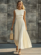 Women's Pleated Chiffon Maxi Dress | Melisande_2