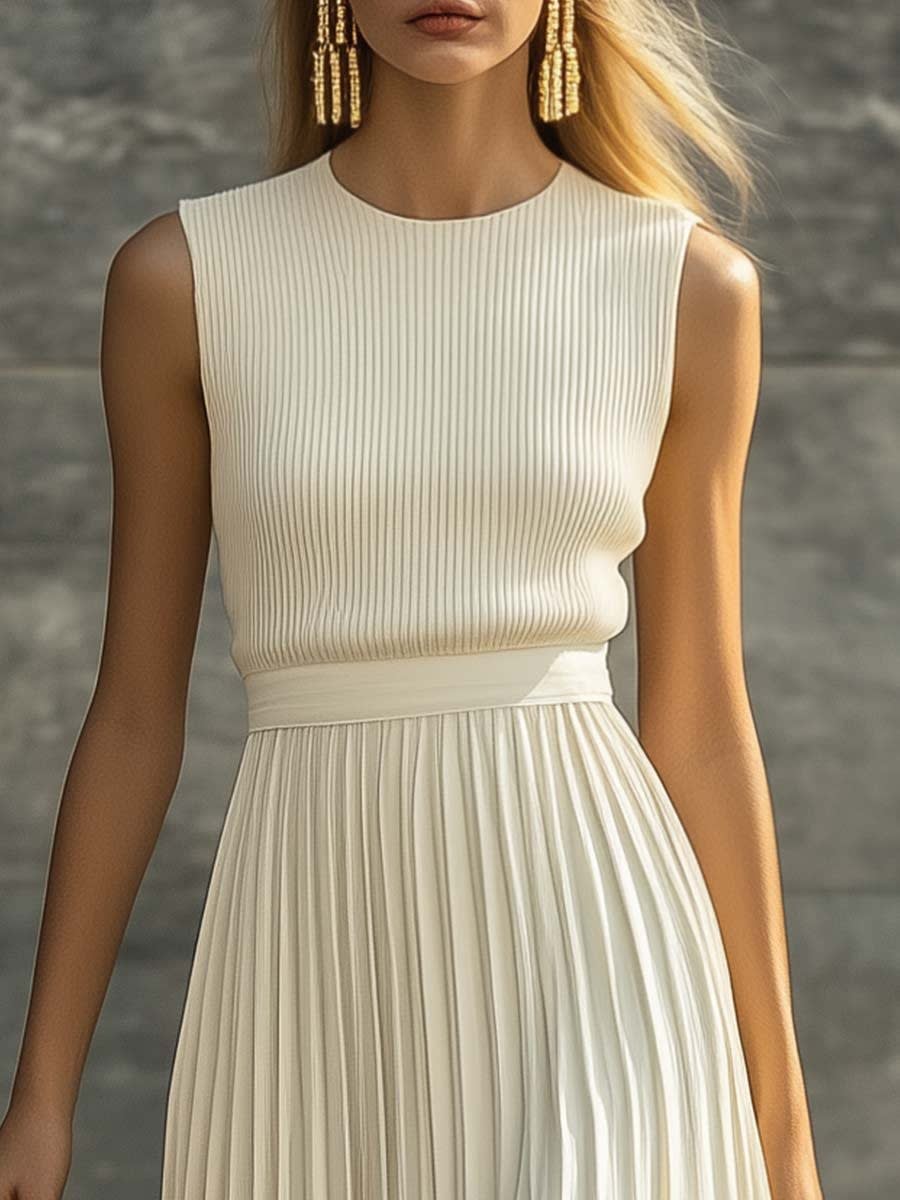 Women's Pleated Chiffon Maxi Dress | Melisande_3