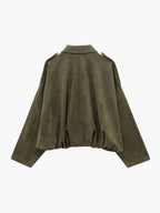 Women's Faux Suede Collared Bomber Jacket | Oriel_2