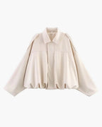 Women's Faux Suede Collared Bomber Jacket | Oriel_8