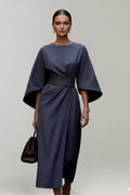 Women's Belted Wide Sleeve Midi Dress | Drusilla_2