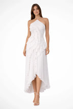 Women's Pleated Halter Neck Maxi Dress | Wren_3
