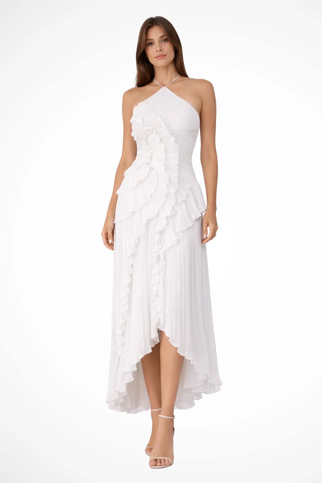 Women's Pleated Halter Neck Maxi Dress | Wren_3