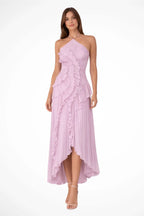Women's Pleated Halter Neck Maxi Dress | Wren_4