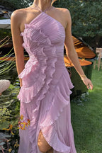 Women's Pleated Halter Neck Maxi Dress | Wren_6
