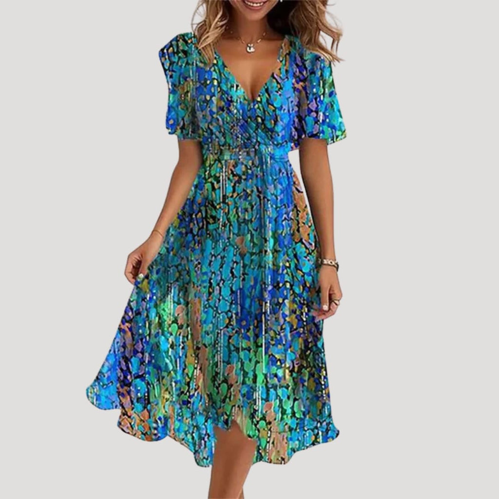 Women's Floral Wrap Midi Dress | Farleigh_2