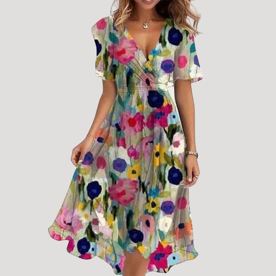 Women's Floral Wrap Midi Dress | Farleigh_5