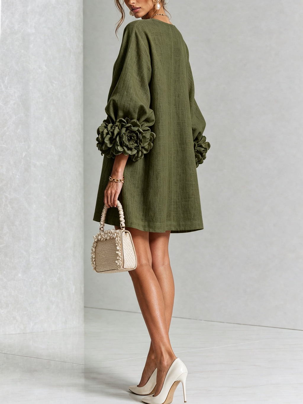 Women's Puff Sleeve Mini Dress | Winnifred_15