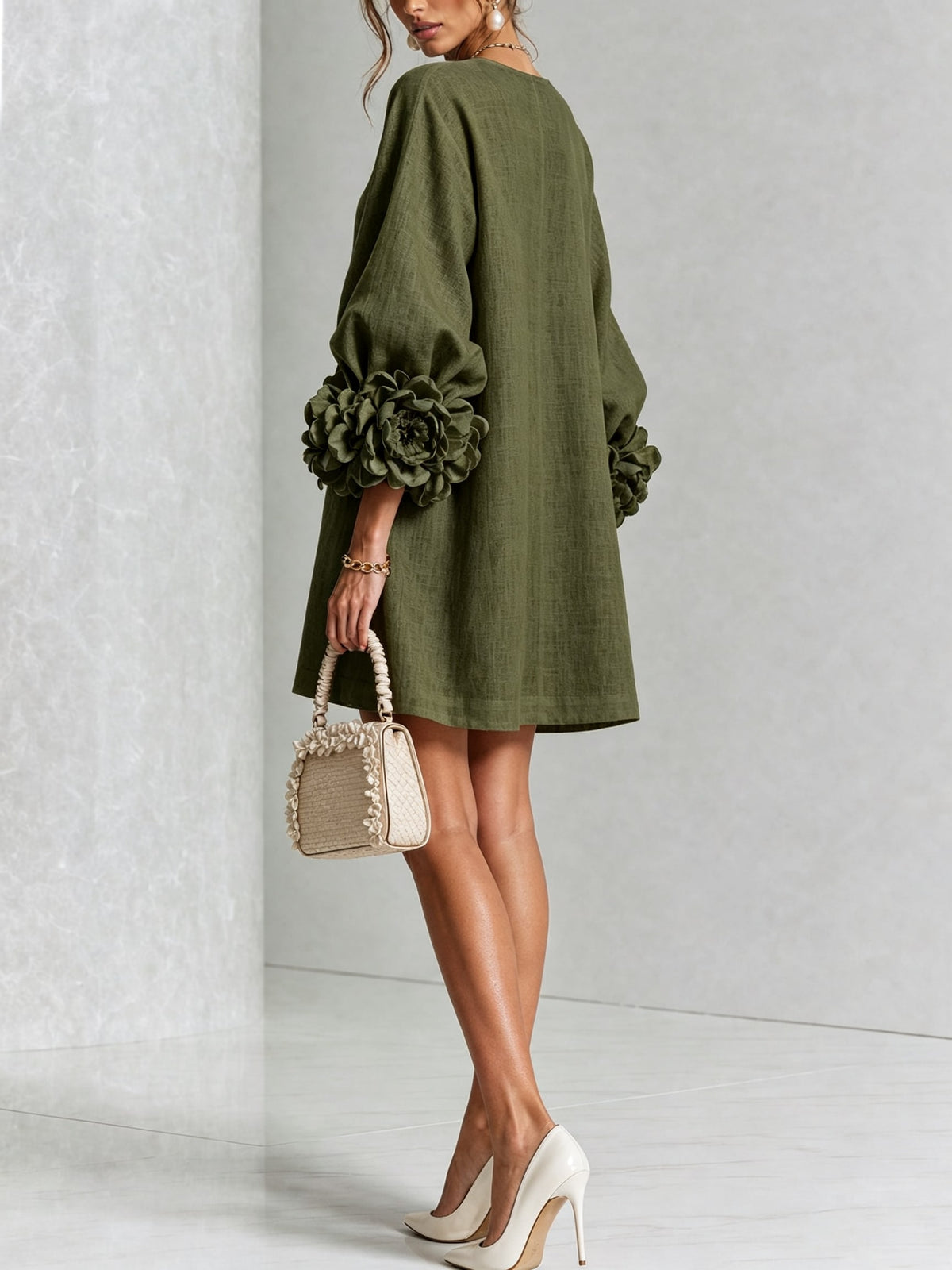 Women's Puff Sleeve Mini Dress | Winnifred_15