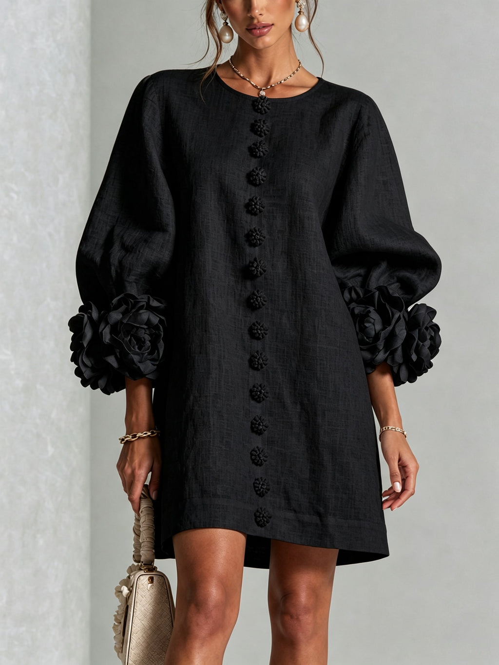 Women's Puff Sleeve Mini Dress | Winnifred_17