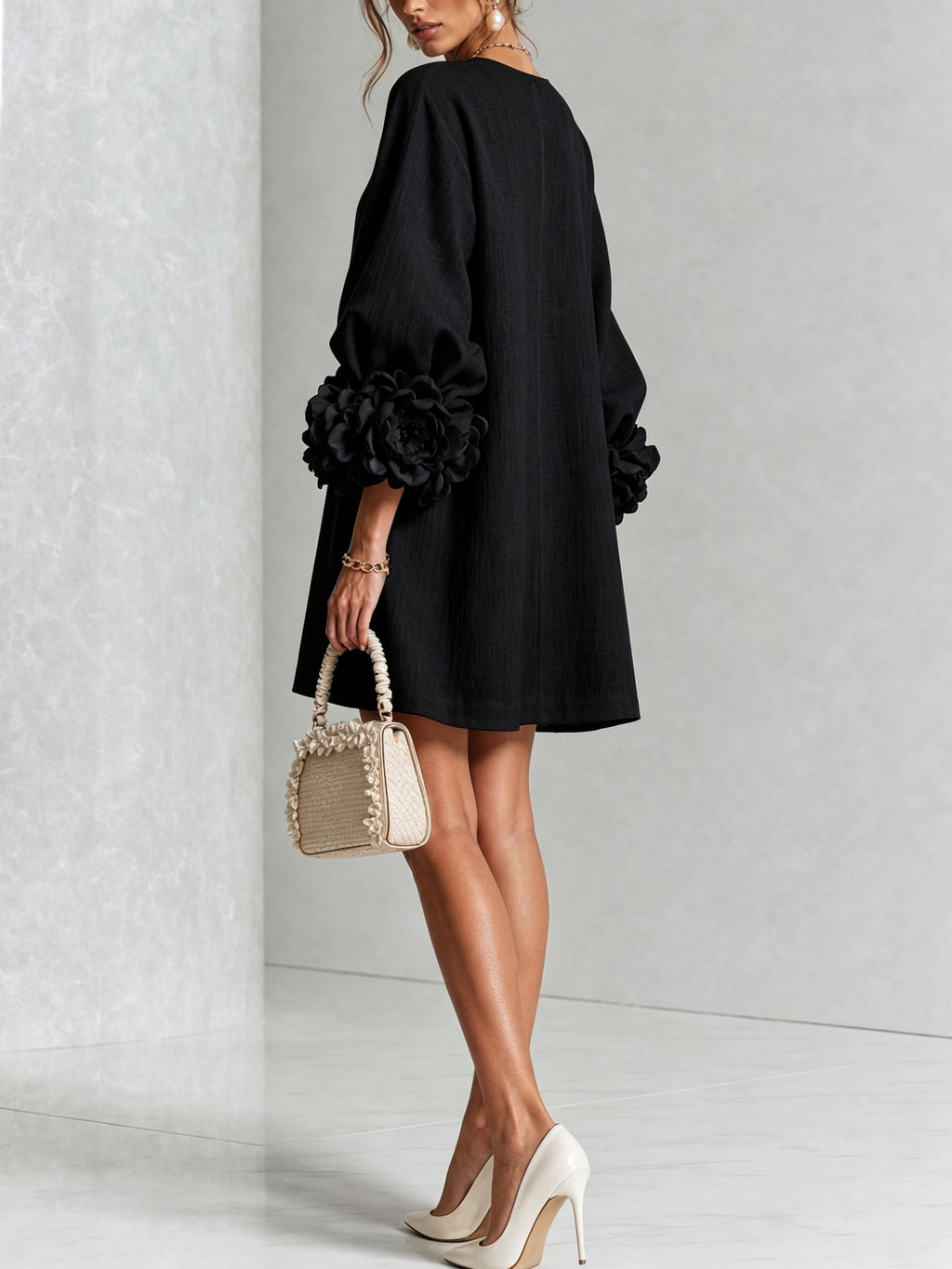 Women's Puff Sleeve Mini Dress | Winnifred_19