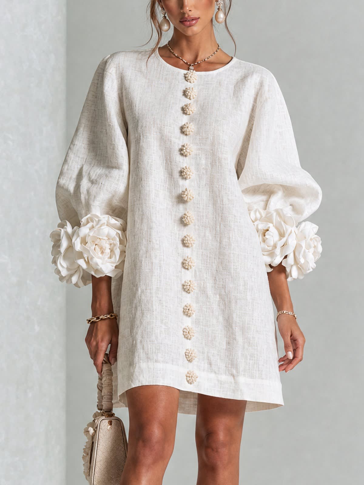 Women's Puff Sleeve Mini Dress | Winnifred_3