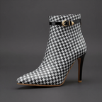 Isabelle Houndstooth Ankle Boots