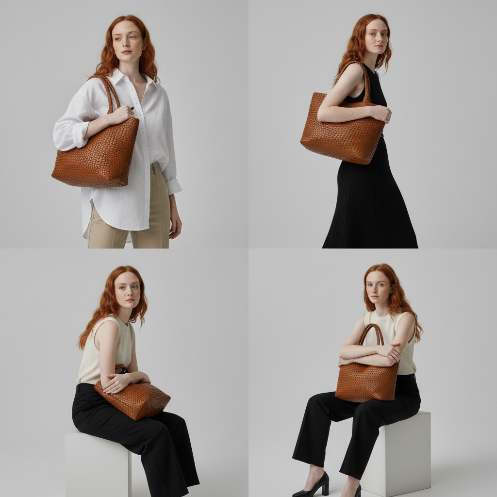 Lana Handwoven Leather Tote Bag