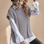 Women's Cable Knit Sweater Vest | Pemberley_1