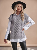 Women's Cable Knit Sweater Vest | Pemberley_2