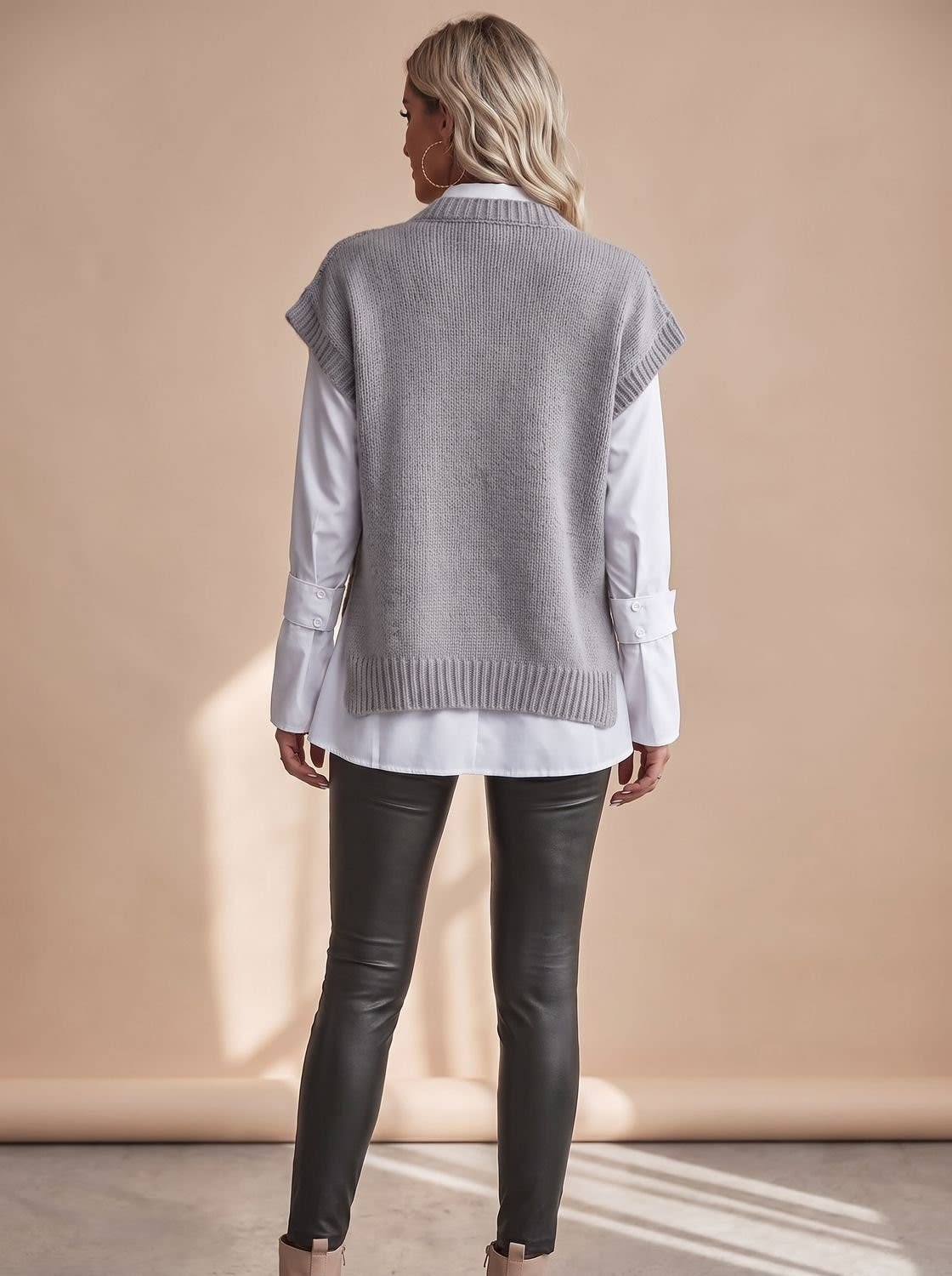 Women's Cable Knit Sweater Vest | Pemberley_5