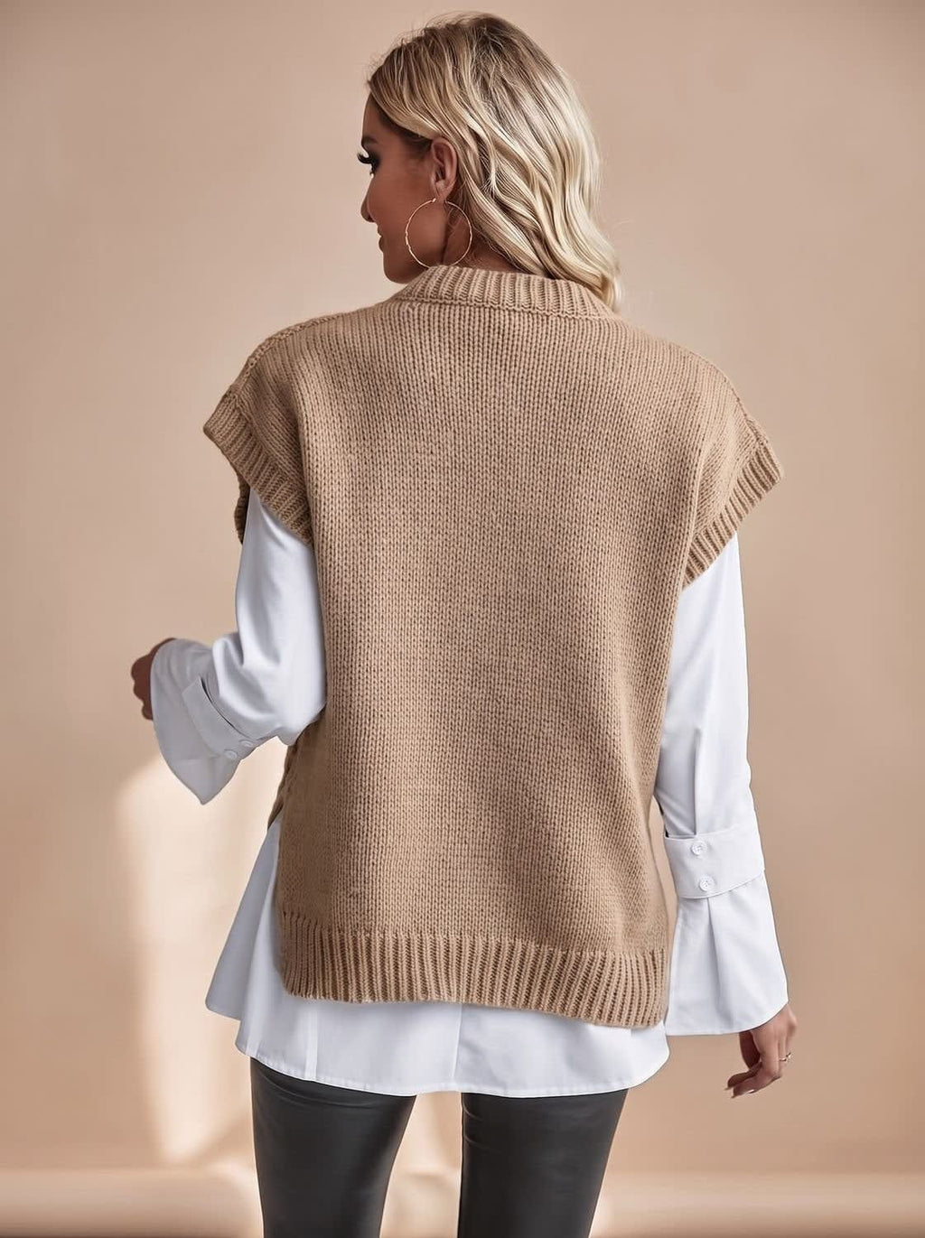 Women's Cable Knit Sweater Vest | Pemberley_7