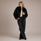 Women's Cropped Faux Fur Jacket | Sybil_3