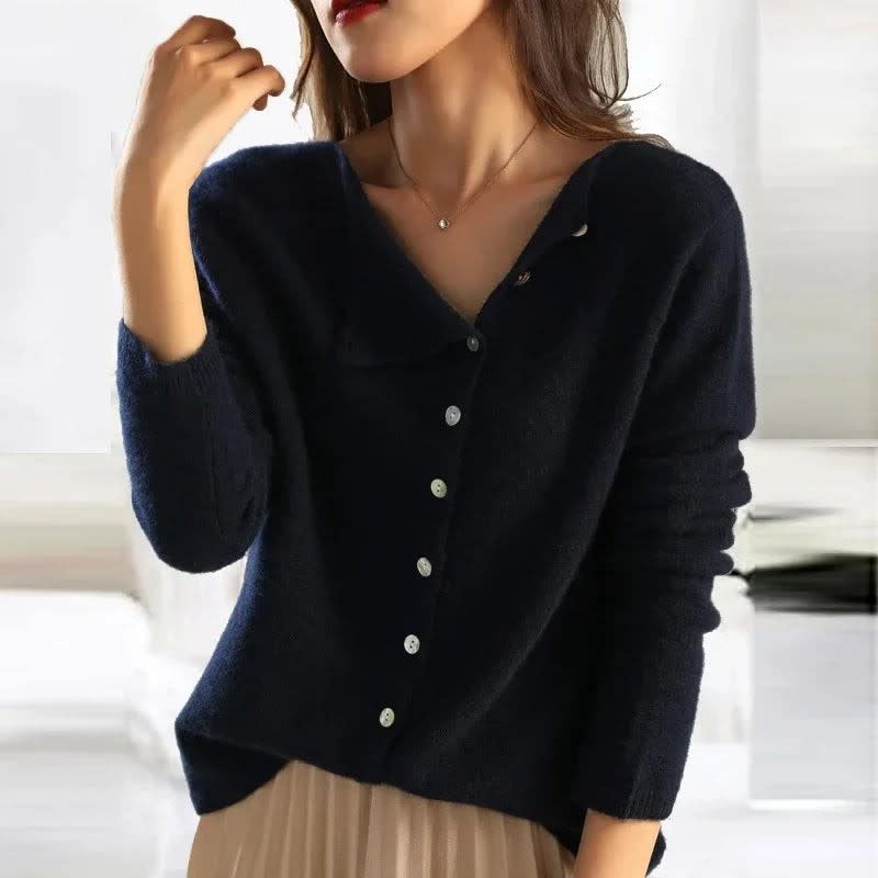 Women's Collared Button Front Cardigan | Mirabel_8