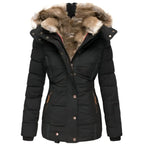 Women's Faux Fur Hooded Puffer Jacket | Cotesbach_1