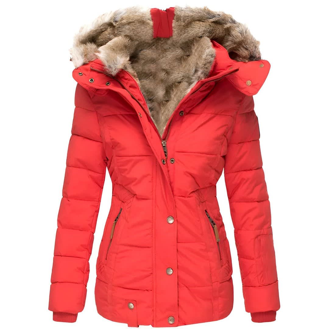 Women's Faux Fur Hooded Puffer Jacket | Cotesbach_2