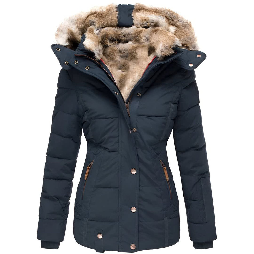 Women's Faux Fur Hooded Puffer Jacket | Cotesbach_4
