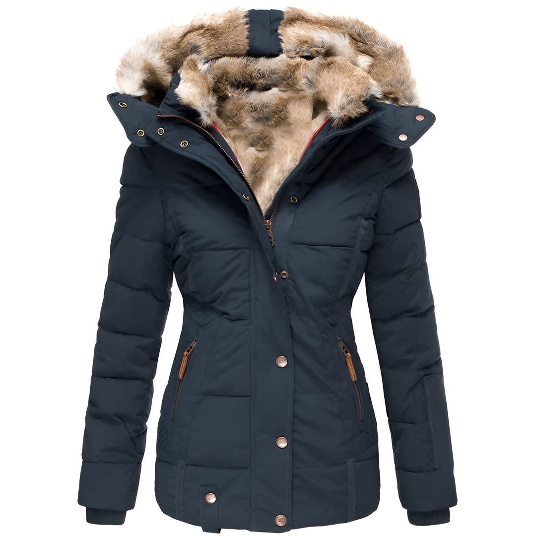 Women's Faux Fur Hooded Puffer Jacket | Cotesbach_4