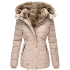 Women's Faux Fur Hooded Puffer Jacket | Cotesbach_5