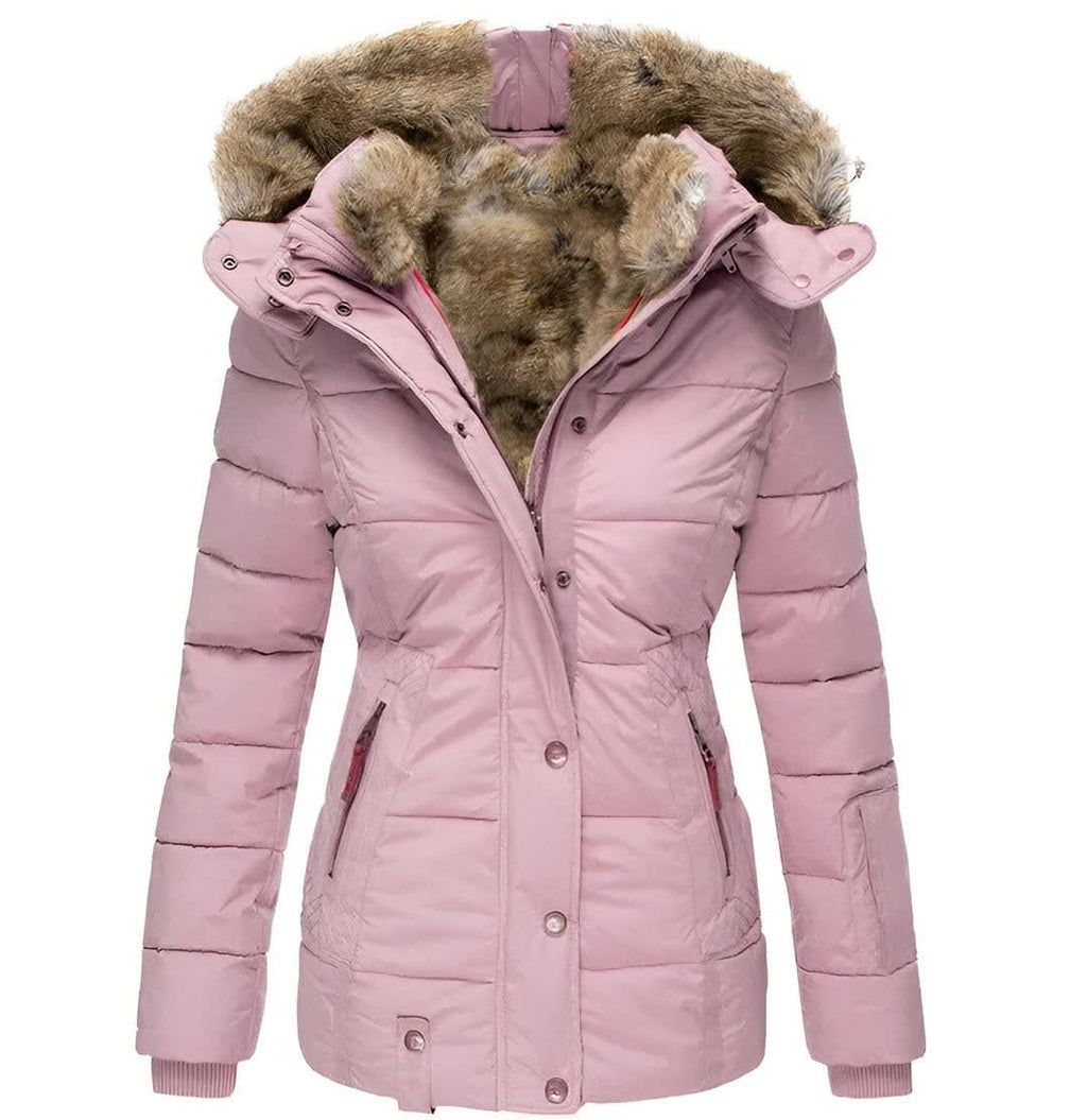 Women's Faux Fur Hooded Puffer Jacket | Cotesbach_6