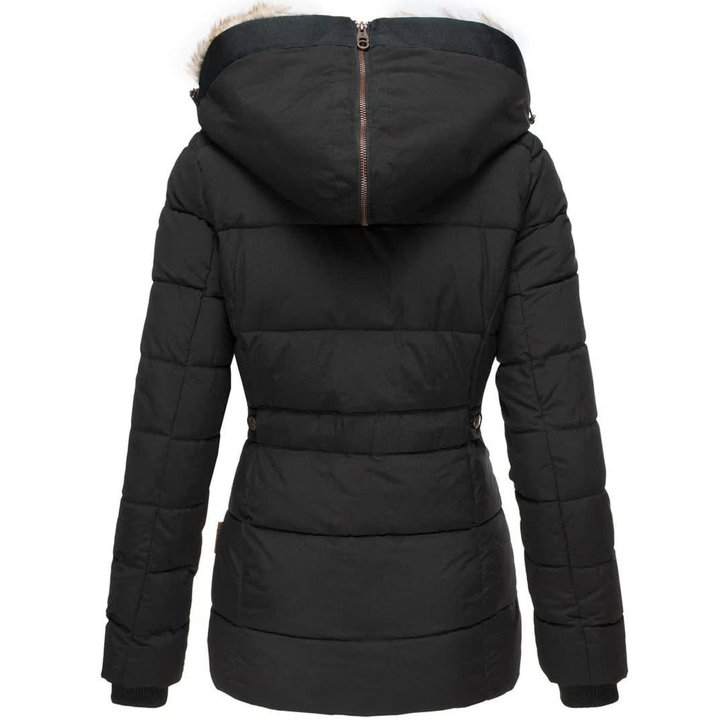 Women's Faux Fur Hooded Puffer Jacket | Cotesbach_7