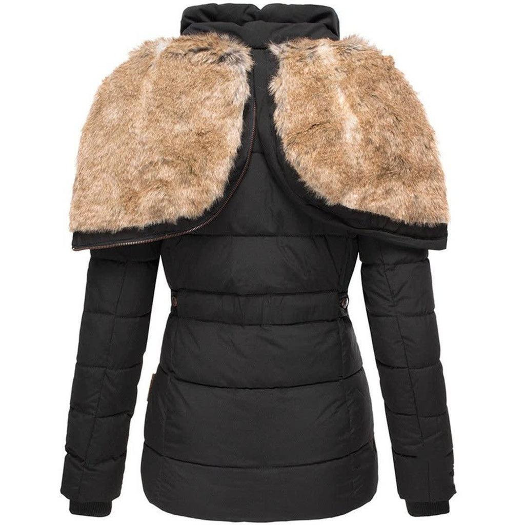 Women's Faux Fur Hooded Puffer Jacket | Cotesbach_8