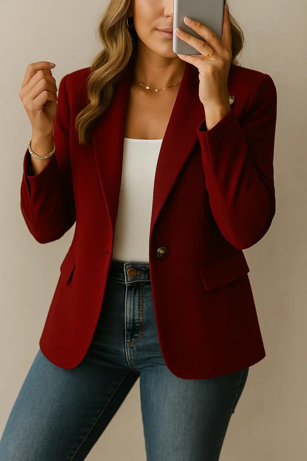 Women's Single Button Tailored Blazer | Silverdale_2