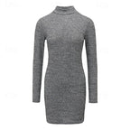 Women's Ribbed Turtleneck Sweater Dress | Georgiana_2