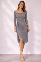 Women's Off Shoulder Wrap Midi Dress | Faye_6