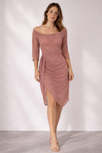 Women's Off Shoulder Wrap Midi Dress | Faye_7