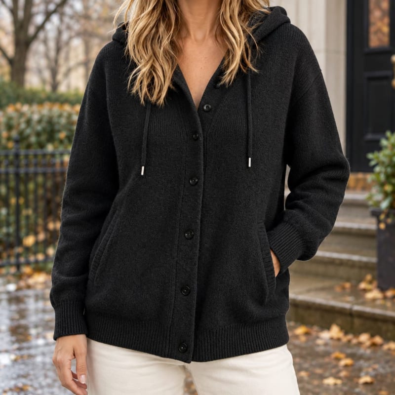 Women's Hooded Button Front Knit Cardigan | Wren_1