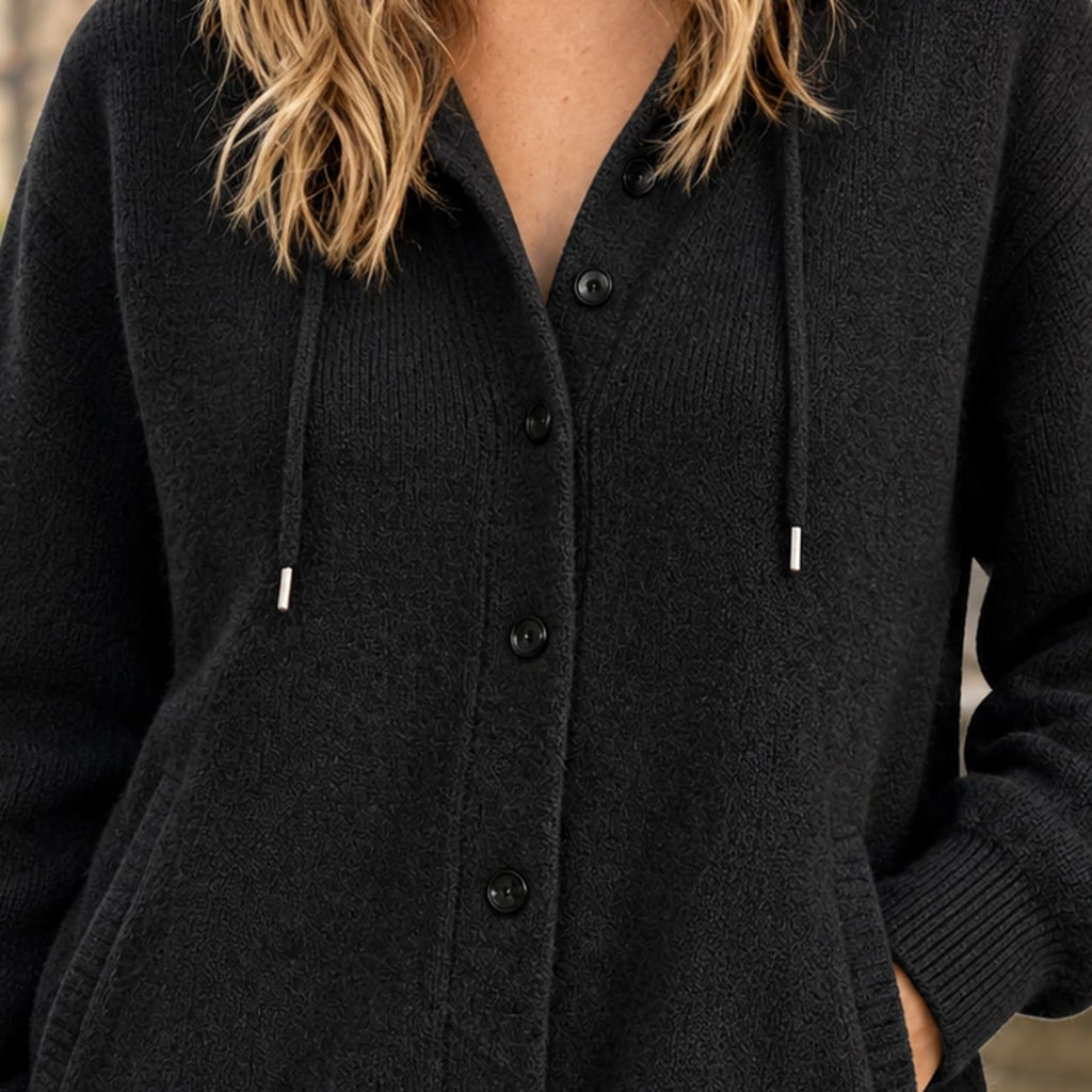 Women's Hooded Button Front Knit Cardigan | Wren_2