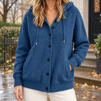 Women's Hooded Button Front Knit Cardigan | Wren_3