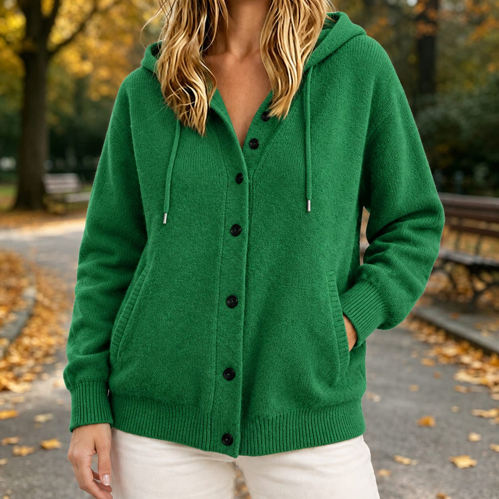Women's Hooded Button Front Knit Cardigan | Wren_5