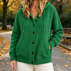 Women's Hooded Button Front Knit Cardigan | Wren_5